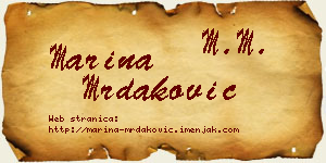 Marina Mrdaković vizit kartica